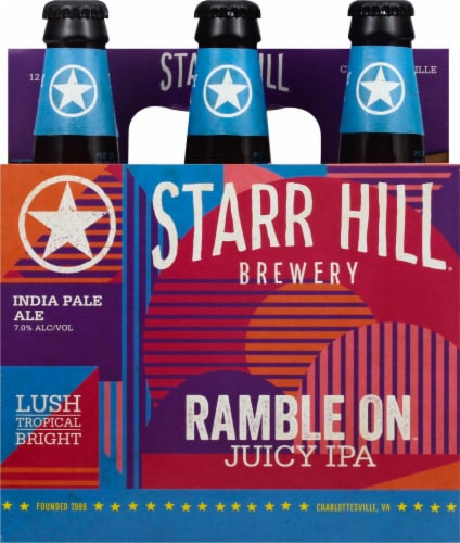 Starr Hill Brewery Ramble On Juicy IPA Beer Perspective: front