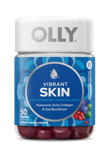 Olly® Glowing Skin Hyaluronic Acid Collagen & Sea Buckthorn Gummies Perspective: front