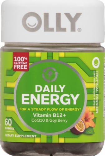 Olly Daily Energy Vitamin Gummies Perspective: front