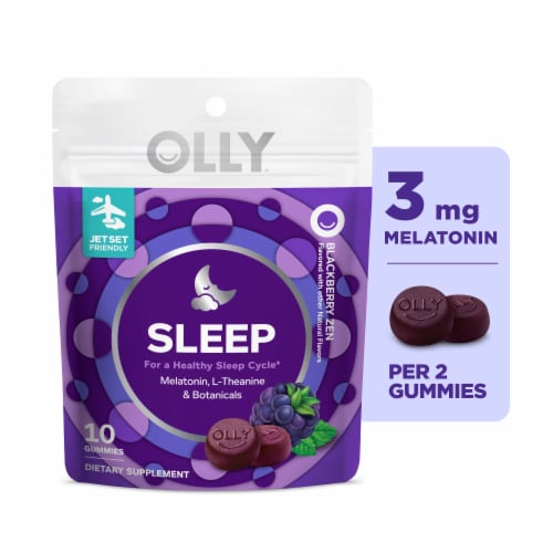 OLLY Sleep Blackberry Flavor Gummy Supplement Melatonin 3mg Perspective: front