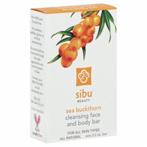 Sibu Beauty Sea Buckthorn Cleansing Face and Body Bar Perspective: front