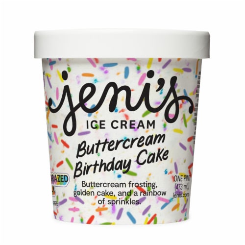 Jeni's Buttercream Birthday Cake Ice Cream Perspective: front