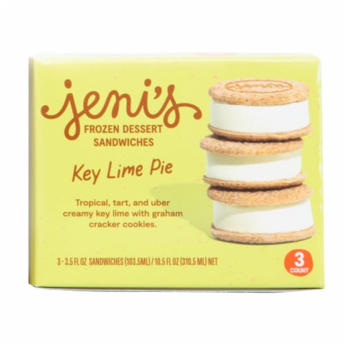 Jeni's Key Lime Pie Frozen Dessert Sandwiches Perspective: front