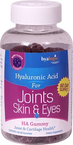 Hyalogic Joints Skin & Eyes Berry Hyaluronic Acid Gummies Perspective: front