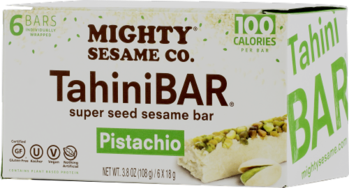 Mighty Sesame Co Pistachio Tahini Bars Perspective: front