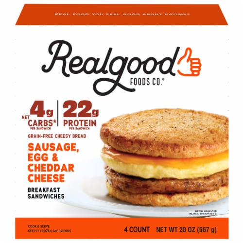 The Real Good Food Company® Sausage Egg & Cheese Breakfast Sandwich Perspective: front