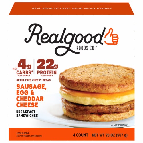 The Real Good Food Company® Sausage Egg & Cheese Breakfast Sandwich Perspective: front