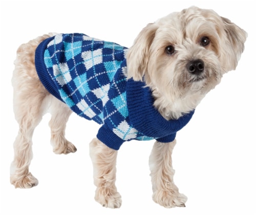 Pet Life Argyle Style Ribbed Fashion Pet Sweater Perspective: front