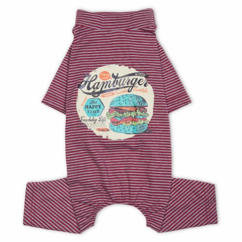 Touchdog Onesie Lightweight Breathable Printed Full Body Pet Dog T-Shirt Pajamas Perspective: front