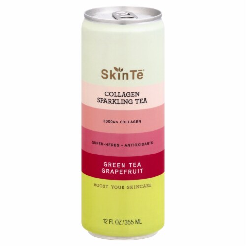 SkinTe® Green Tea Grapefruit Collagen Sparkling Tea Perspective: front