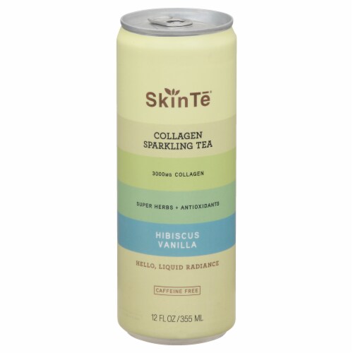 SkinTe® Hibiscus Vanilla Collagen Sparkling Tea Perspective: front