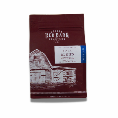 Red Barn Coffee Roasters 12oz 1715 Blend Whole Bean Coffee Perspective: front