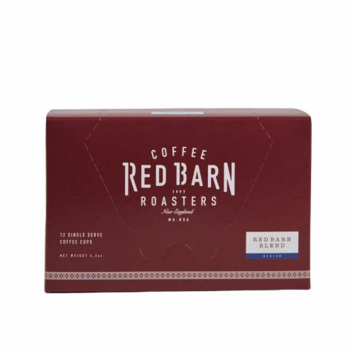 Red Barn Coffee Roasters 12ct. Single Serve Medium Roast Coffee Pods Perspective: front