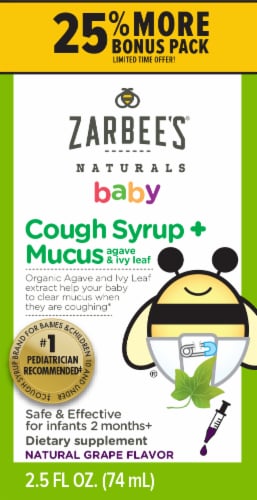 Zarbee's Naturals Baby Cough Syrup - Grape Perspective: front