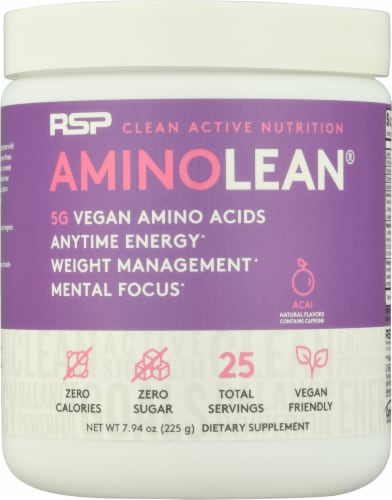 RSPNutrition Vegan AminoLean Acai Dietary Supplement Perspective: front