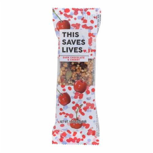 This Saves Lives™ Dark Chocolate & Cherry Bar Perspective: front