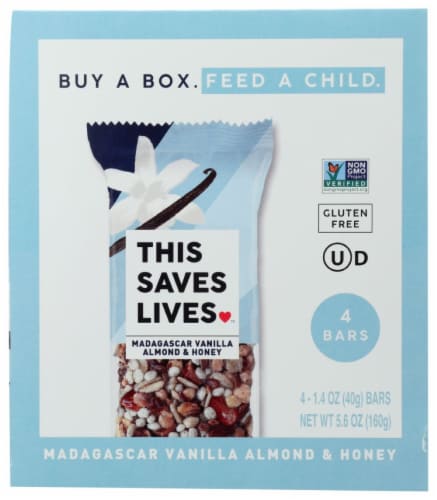 This Saves Lives Madagascar Vanilla Almond & Honey Bars Perspective: front