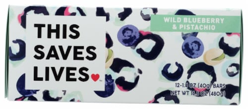 This Saves Lives Wild Blueberry & Pistachio Bars Perspective: front