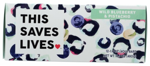 This Saves Lives Wild Blueberry & Pistachio Bars Perspective: front