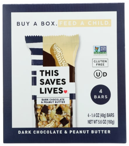 This Saves Lives Dark Chocolate Peanut Butter Bars Perspective: front