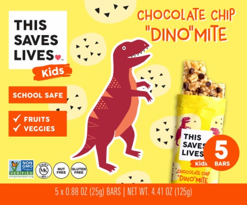 This Saves Lives Kids Chocolate Chip Dino-Mite Bars Perspective: front