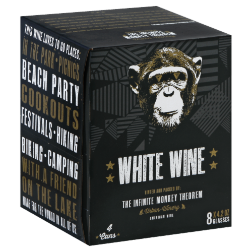 The Infinite Monkey Theorem California White Wine Cans Perspective: front