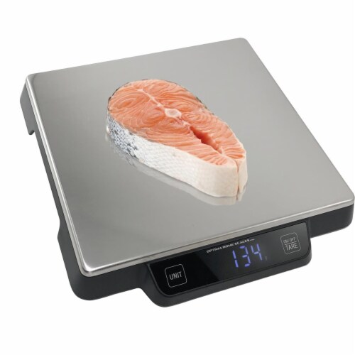 Optima Comet Stainless Steel Kitchen Scale, Black Perspective: front