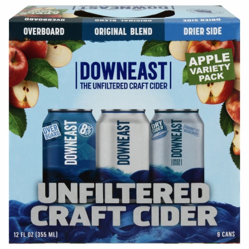 Downeast Unfiltered Cider Variety Pack Perspective: front