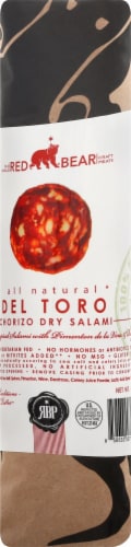 Red Bear Provisions All Natural Del Toro Chorizo Dry Salami Chub Perspective: front