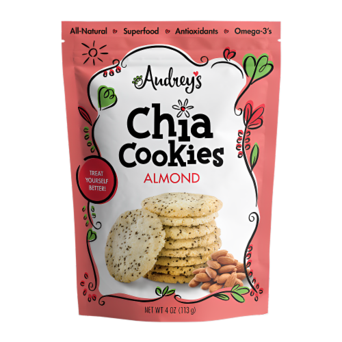 Audrey's Almond Chia Cookies Perspective: front