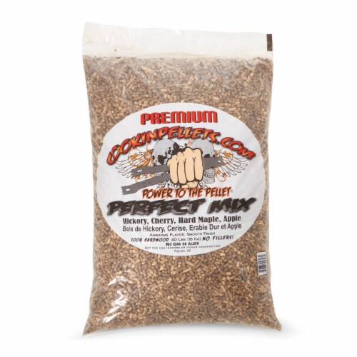 CookinPellets 40 Lb Perfect Mix Hickory, Cherry, Hard Maple, Apple Wood Pellets Perspective: front
