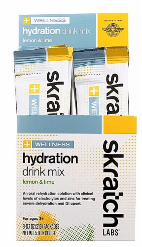 skratch LABS Lemon & Lime Wellness Hydration Drink Mix Packets Perspective: front
