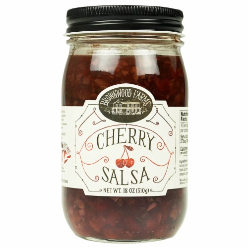 Brownwood Farms® Cherry Salsa Farm Fresh Sweet and Tart Fruit Salsa Perspective: front