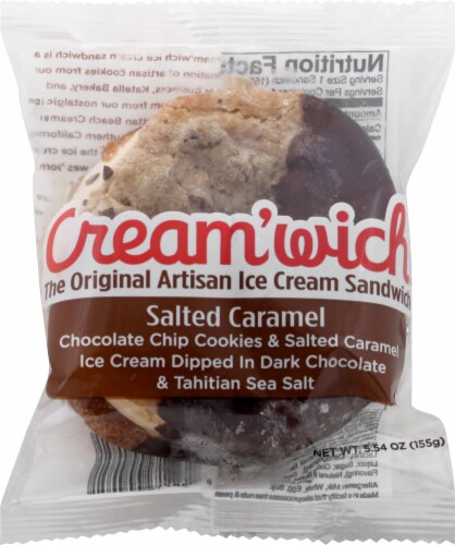 Cream'Wich Salted Caramel Ice Cream Sandwich Perspective: front