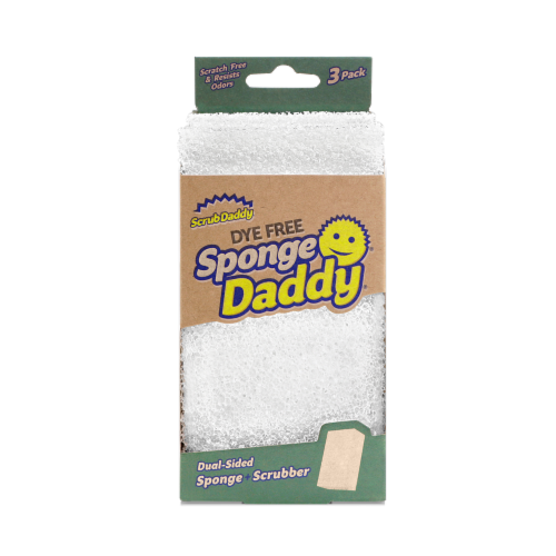 Scrub Daddy Dye Free Sponge Daddy Dual Sided Sponge & Scrubber Perspective: front