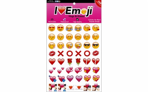 Everything Emoji I Love Emoji™ Hugs and Kisses Stickers Perspective: front