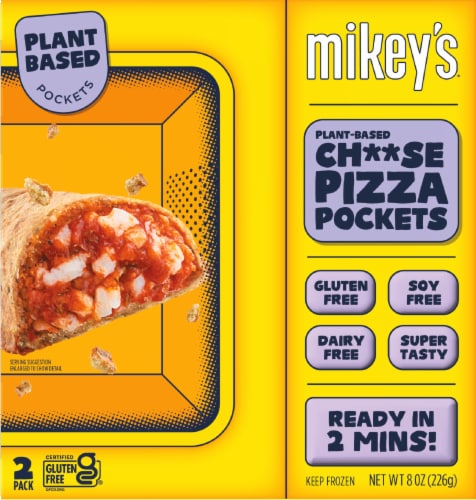Mikey's Cheese Pizza Plant Based Pockets Perspective: front