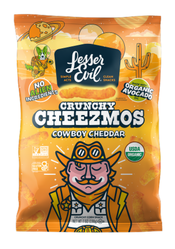 LesserEvil® Cheezmos Cowboy Cheddar Perspective: front