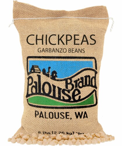 Palouse Brand Chickpeas/Garbanzo Beans, 5 LB Burlap Bag Perspective: front
