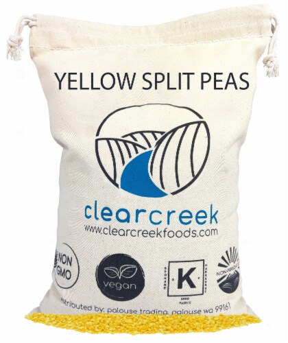 Clear Creek Yellow Split Peas, 4 LBS Re-Sealable Bag Perspective: front
