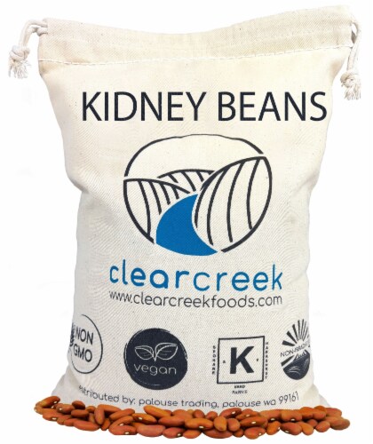 Clear Creek Kidney Beans, Light Red, 4 LBS Kraft Re-Sealable Bag Perspective: front