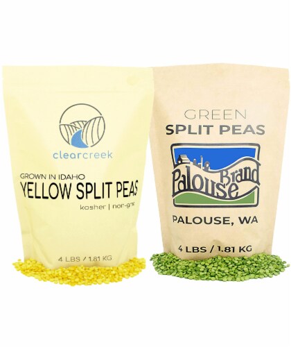 Palouse Brand & Clear Creek Split Pea Pack: Yellow, Green, 8 LBS (4 LBS each) Perspective: front