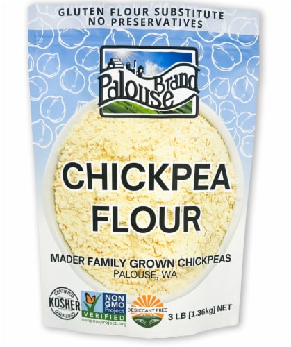 Palouse Brand Chickpea/Garbanzo Bean Flour, 3 LBS Re-Sealable Bag Perspective: front