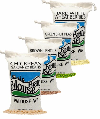 Palouse Brand Soft White Wheat Berries, 4 LBS Re-Sealable Bag Perspective: front