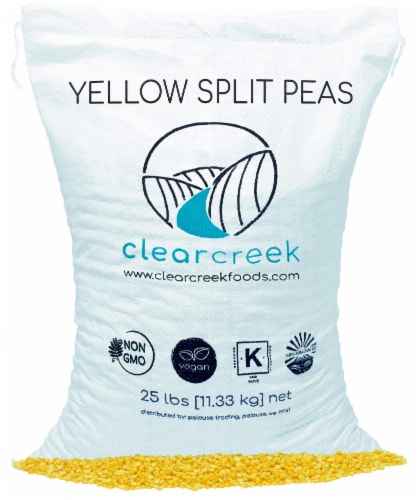 Clear Creek Bulk Yellow Split Peas, 25 LBS Perspective: front