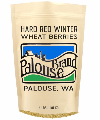 Palouse Brand Hard Red Winter Wheat Berries, 4 LBS Re-Sealable Bag Perspective: front