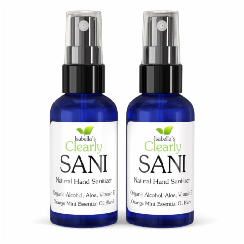Clearly SANI, Organic Cane Alcohol Hand Sanitizer in Orange Mint (Set of 2) Perspective: front