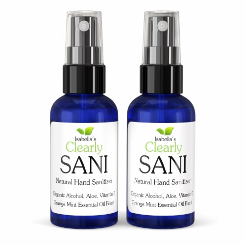 Clearly SANI, Organic Cane Alcohol Hand Sanitizer in Orange Mint (Set of 2) Perspective: front