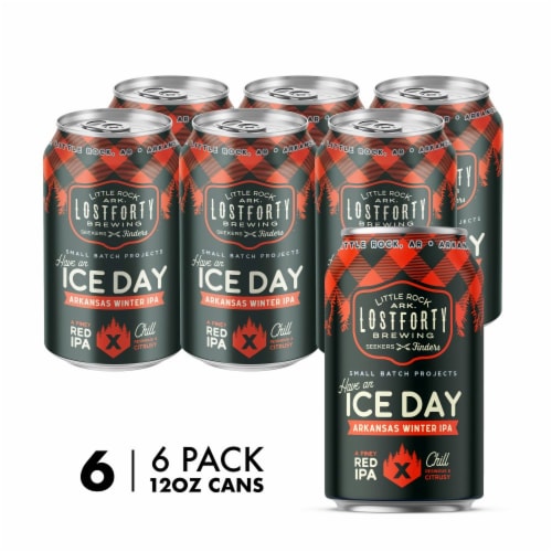 Lost Forty Brewing Ice Day Arkansas Winter IPA Craft Beer Perspective: front