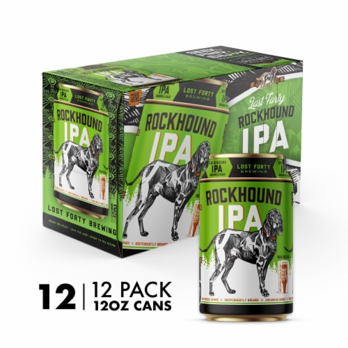 Lost Forty Brewing Rockhound IPA Craft Beer Perspective: front